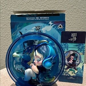 Skullpanda Blue Figurine with Unique Design